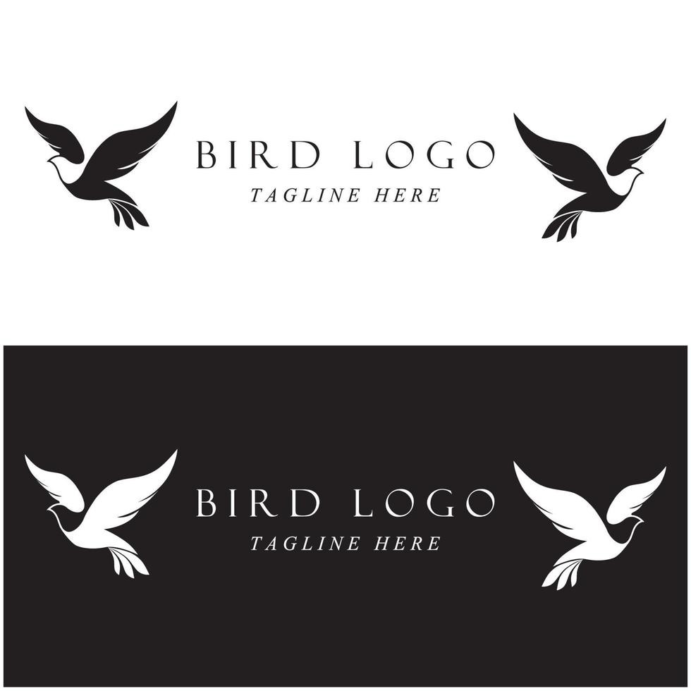 uppsättning av kreativ fågel logotyp med slogan mall vektor