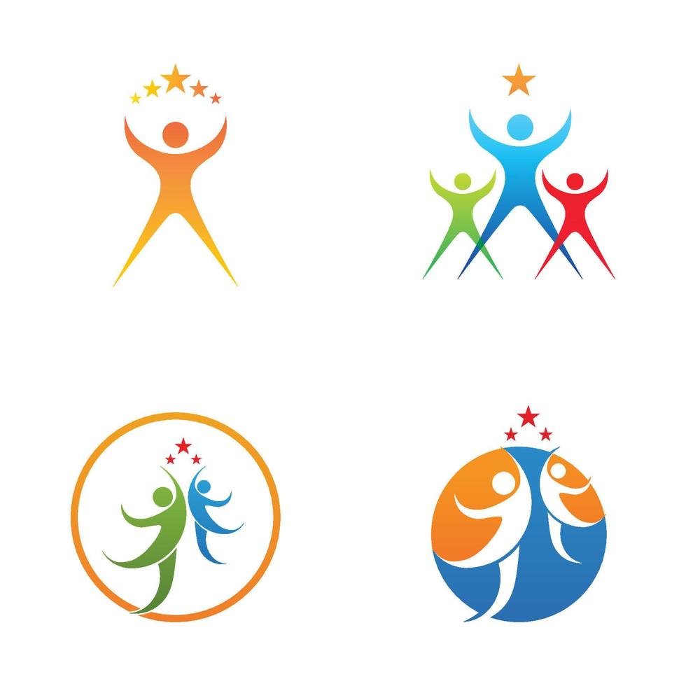 Erfolg Menschen Logo Vektor und Illustration