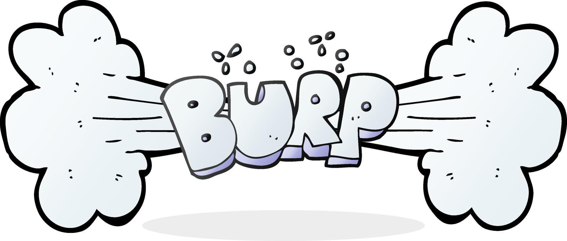 freihändig gezeichnetes Cartoon-Burp-Symbol vektor