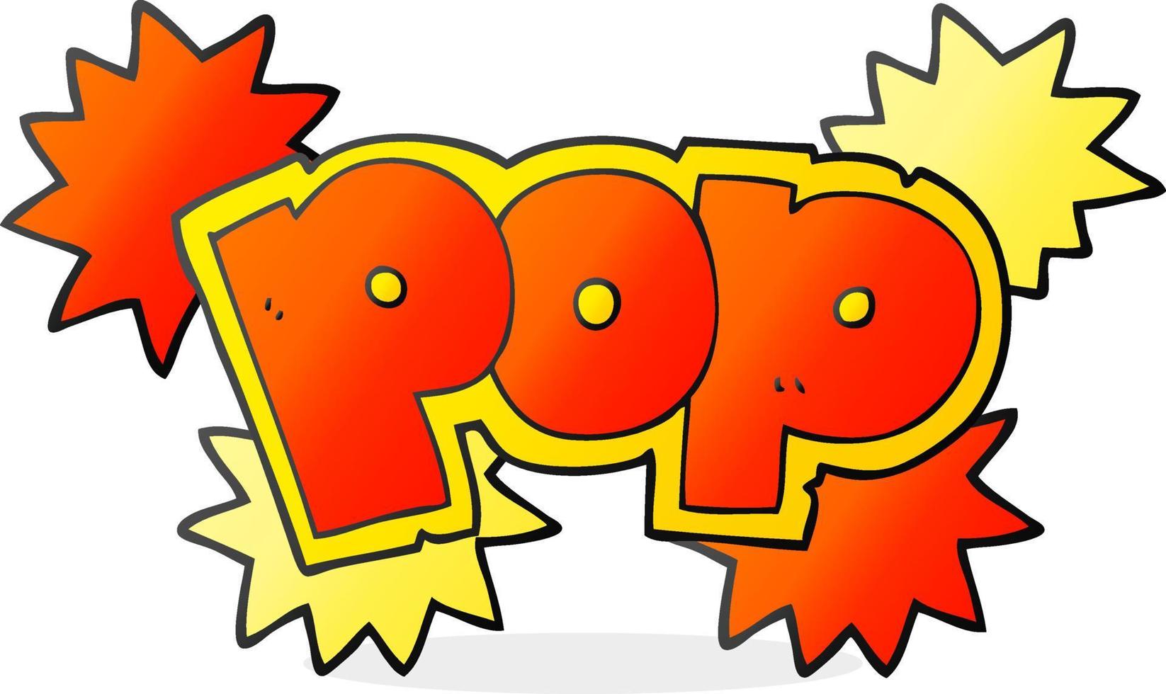 freihändig gezeichnetes Cartoon-Pop-Explosionssymbol vektor