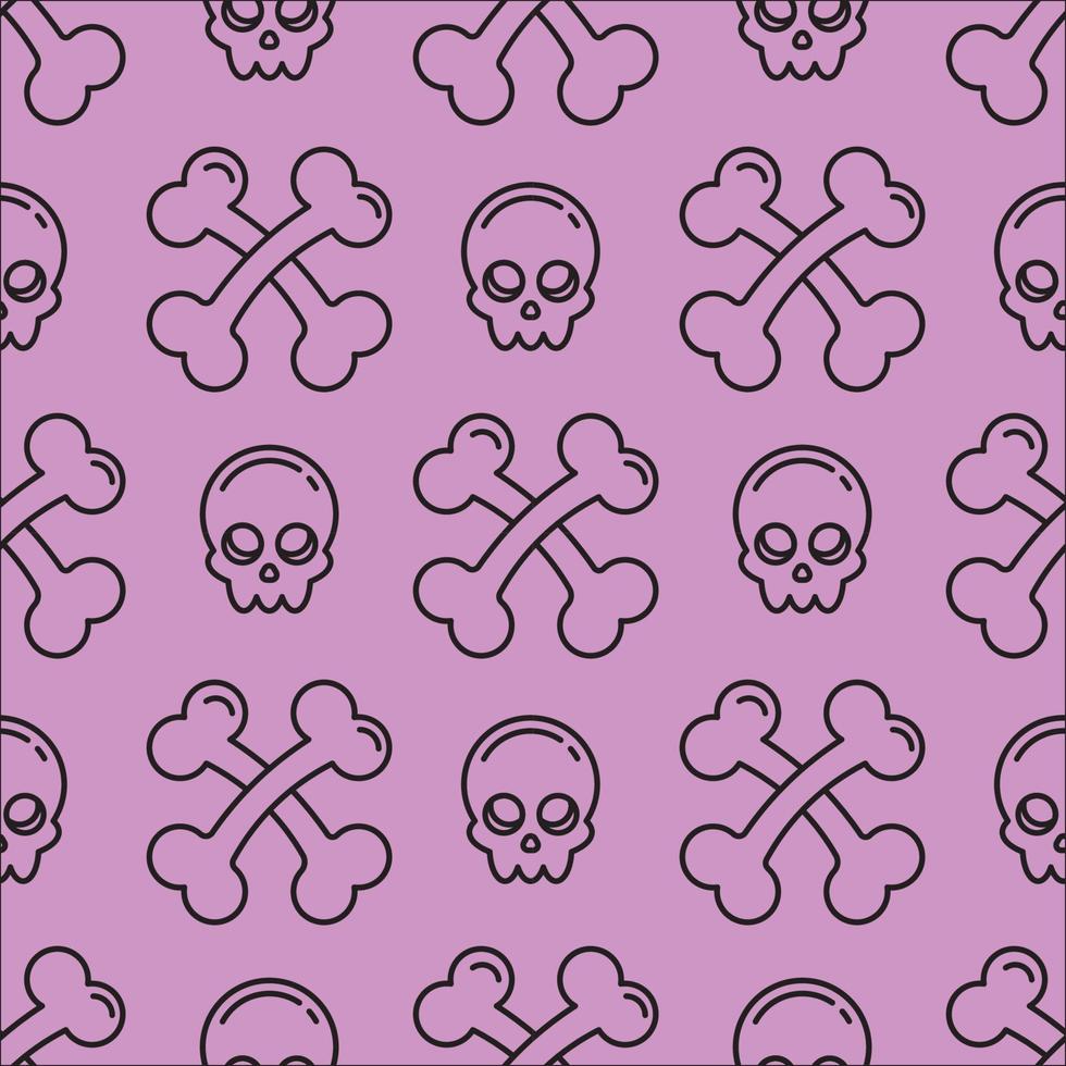 Semester, fantasi och Semester begrepp. sömlös mönster av bones och skalle på rosa bakgrund. perfekt för omslag, tyg, textil, tapeter, presentförpackningar, vykort vektor