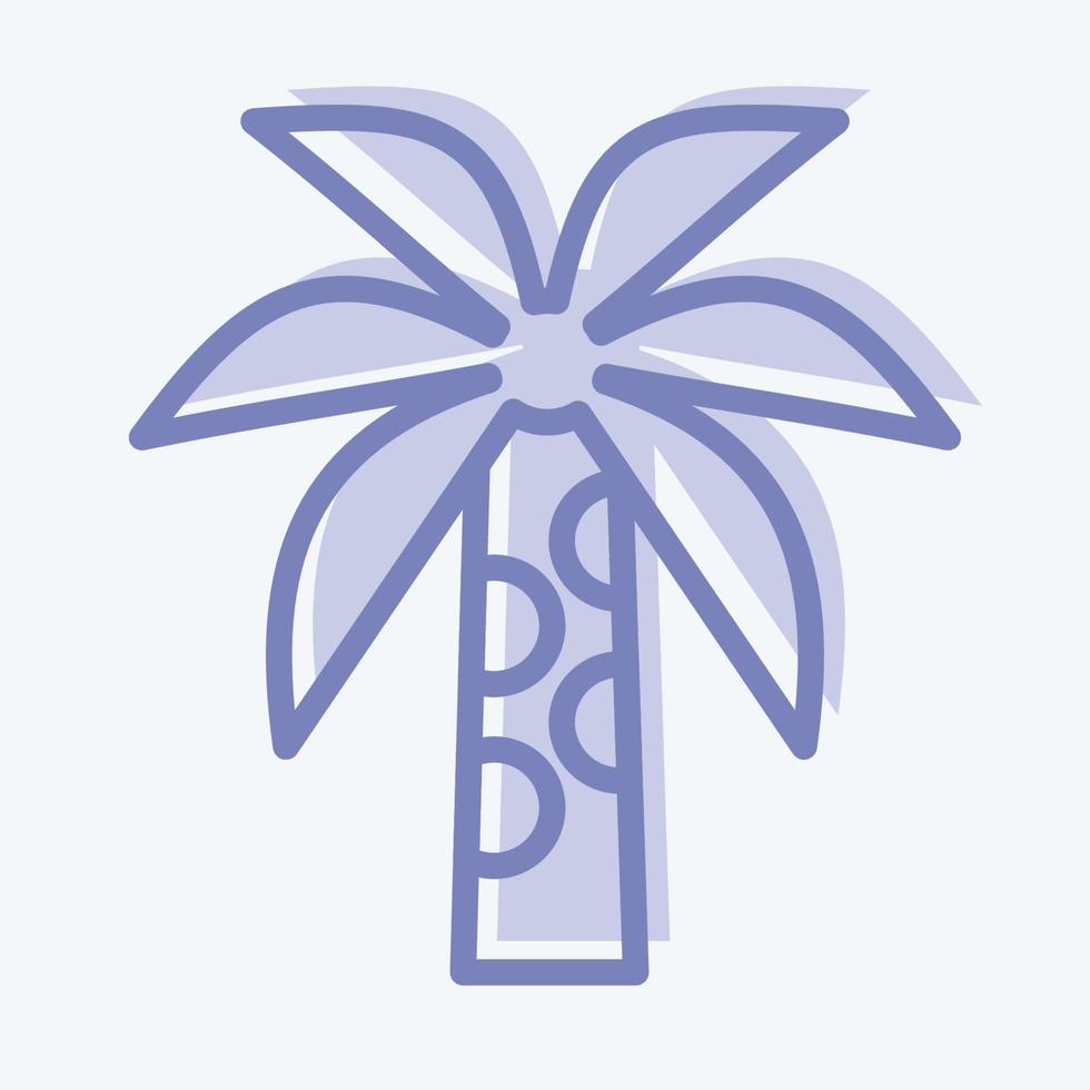 Symbol Palme. im Zusammenhang mit Thailand-Symbol. zweifarbiger Stil. einfaches Design editierbar. einfache Abbildung. einfache Vektorsymbole. Weltreisetourismus. thailändisch vektor