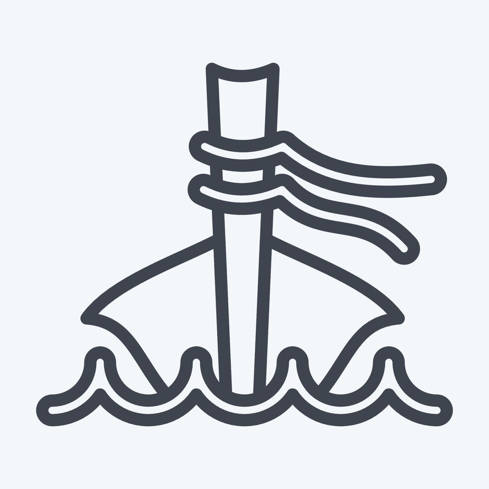 Icon Longtail-Boot. im Zusammenhang mit Thailand-Symbol. Linienstil. einfaches Design editierbar. einfache Abbildung. einfache Vektorsymbole. Weltreisetourismus. thailändisch vektor