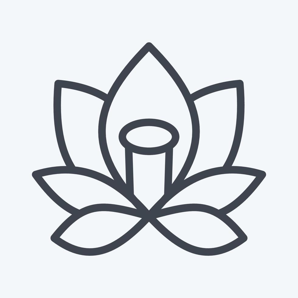 Symbol Lotus. im Zusammenhang mit Thailand-Symbol. Linienstil. einfaches Design editierbar. einfache Abbildung. einfache Vektorsymbole. Weltreisetourismus. thailändisch vektor