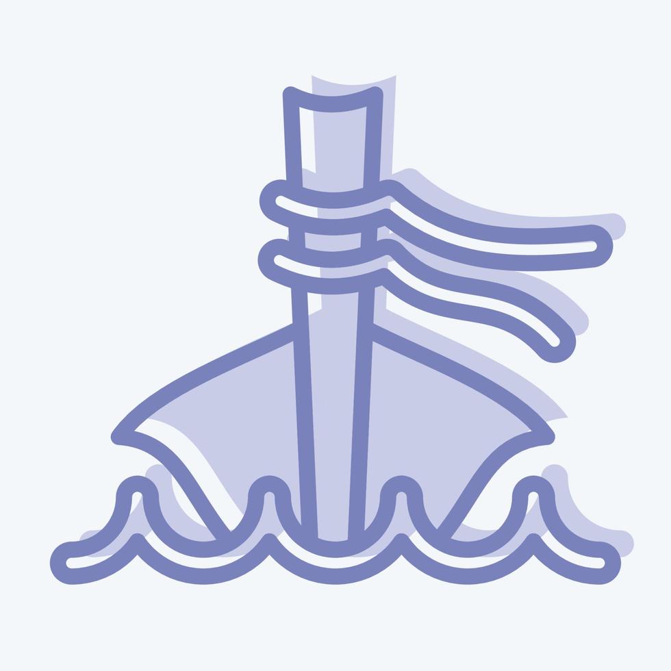 Icon Longtail-Boot. im Zusammenhang mit Thailand-Symbol. zweifarbiger Stil. einfaches Design editierbar. einfache Abbildung. einfache Vektorsymbole. Weltreisetourismus. thailändisch vektor