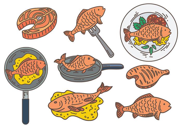 Gratis Fish Fry Ikoner Vector