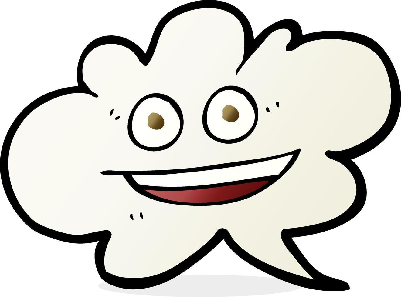 Freihändig gezeichnete Cartoon-Wolke-Sprechblase mit Gesicht vektor