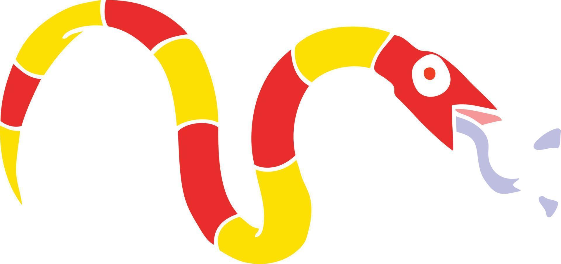 platt färg stil tecknad orm vektor