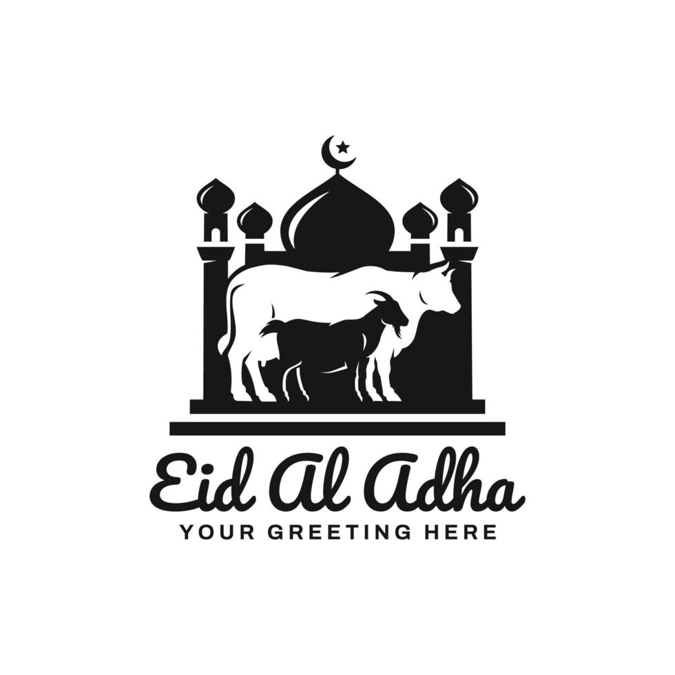 eid al Adha logotyp design vektor