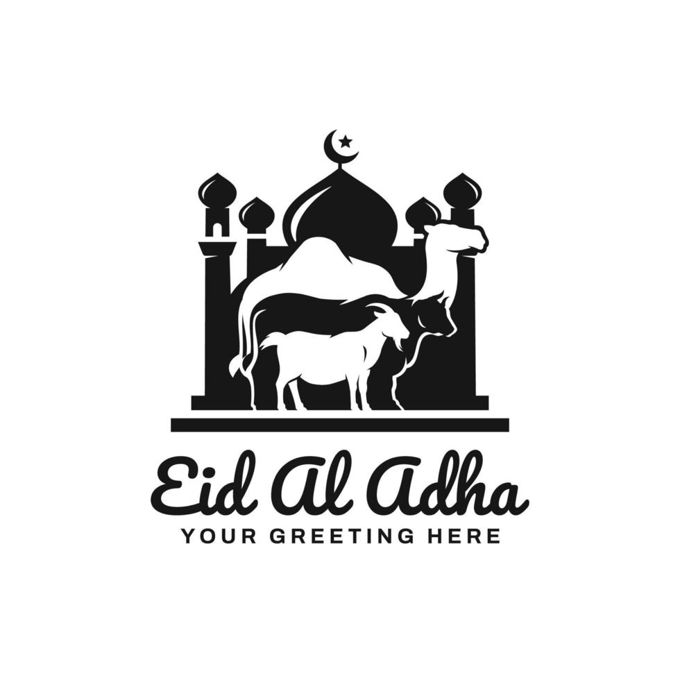 eid al Adha logotyp design vektor