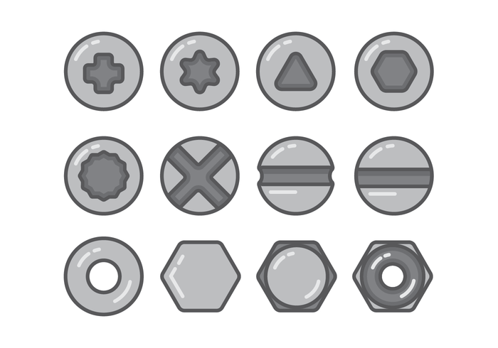 Nailhead Icon setzt vektor