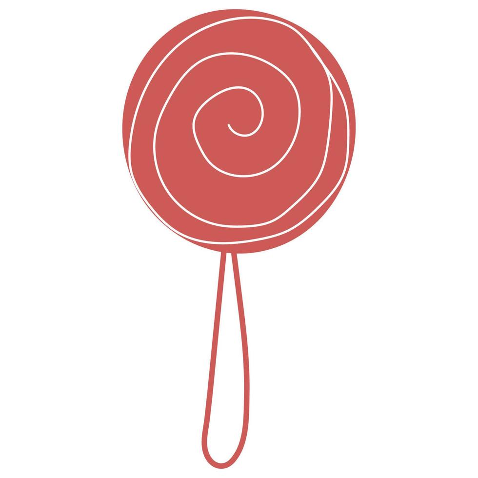 Symbol eines niedlichen, handgezeichneten Doodle-Beeren-Lollipop-Sticks. Single-Design-Grafikelement. vektor