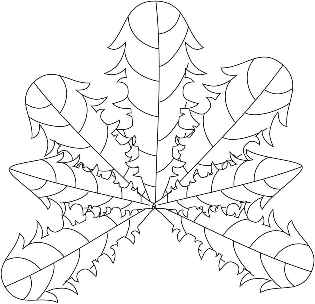 Taraxacum officinale Löwenzahnblatt-Vektorsymbol schwarz-weiß vektor