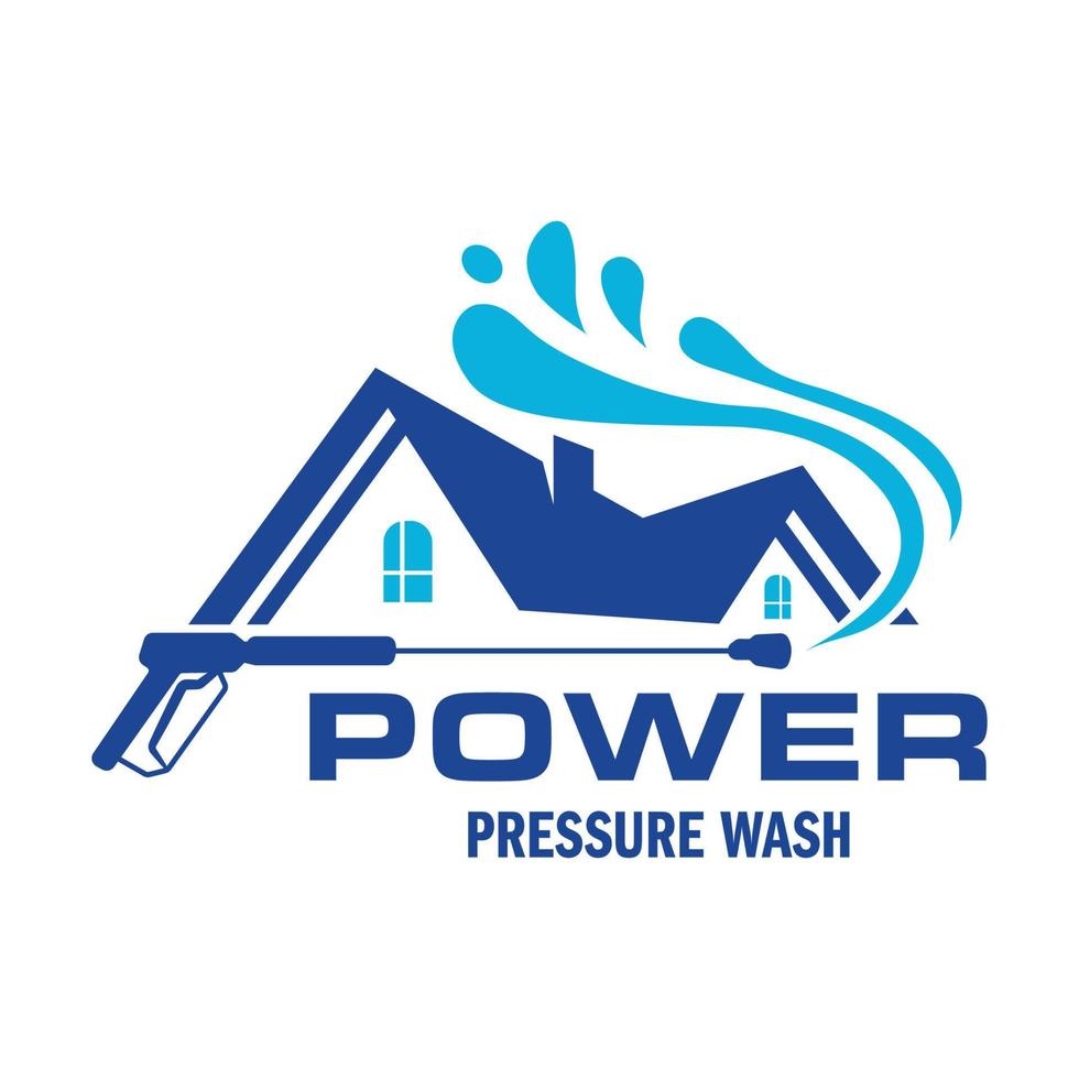 tryck kraft tvätta spray logotyp design. professionell kraft tvättning illustration vektor grafisk mall