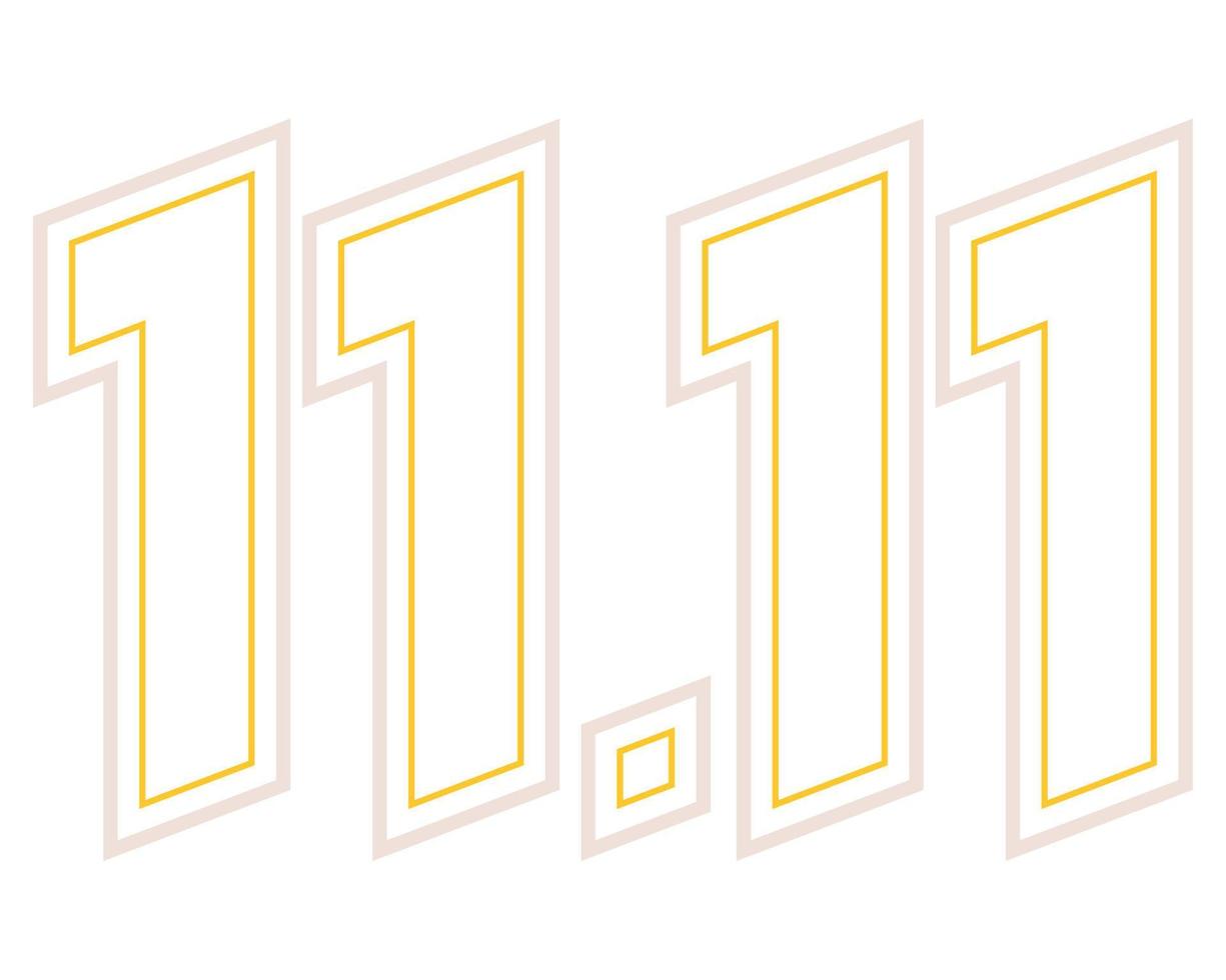 11 11 Zahl goldene Farbe vektor