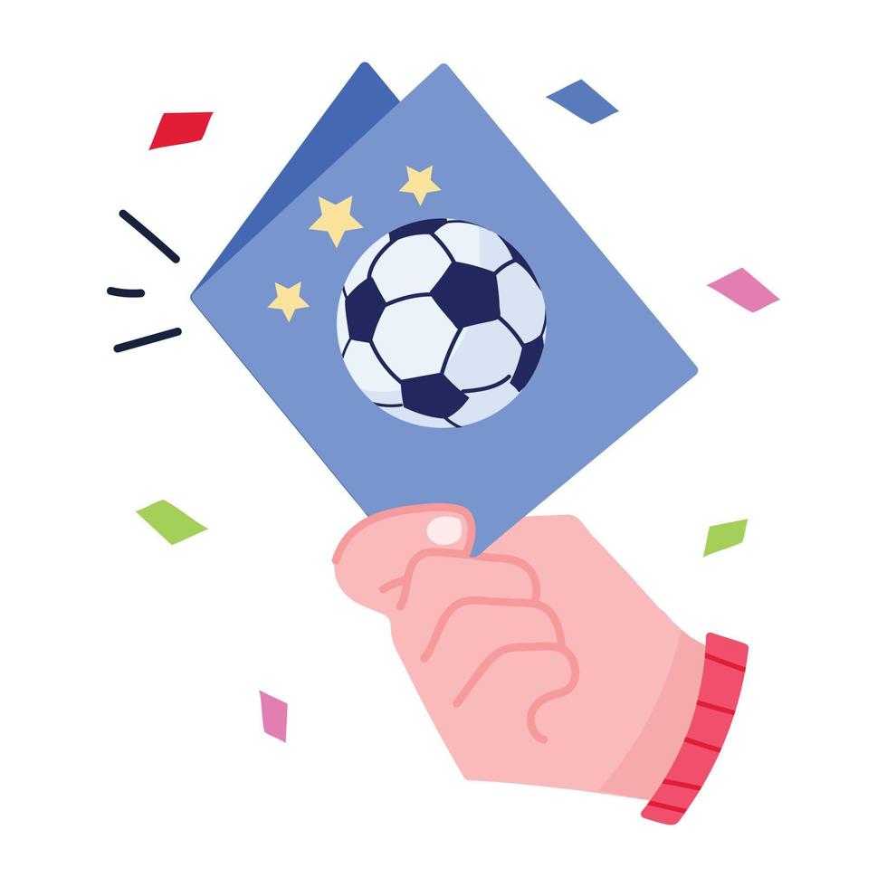 ett ikon av fotboll kort platt design vektor