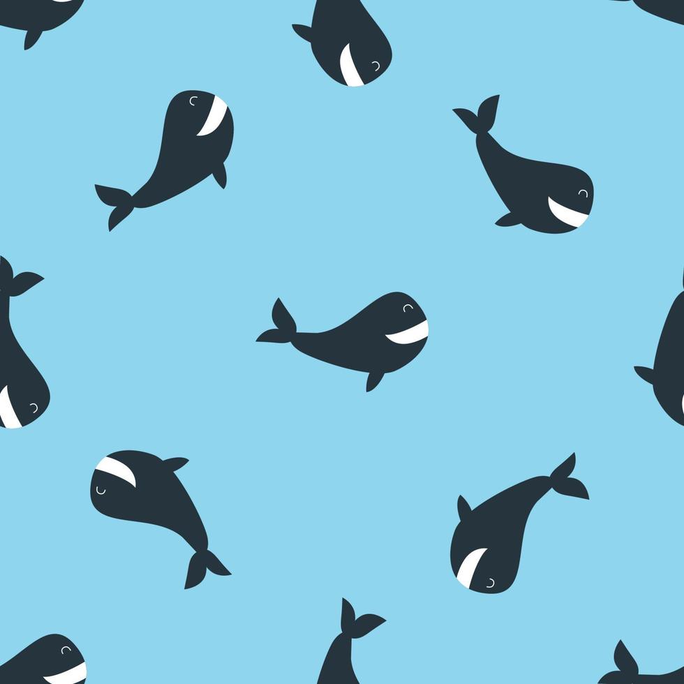 valar i de hav. sömlös mönster, vektor illustration