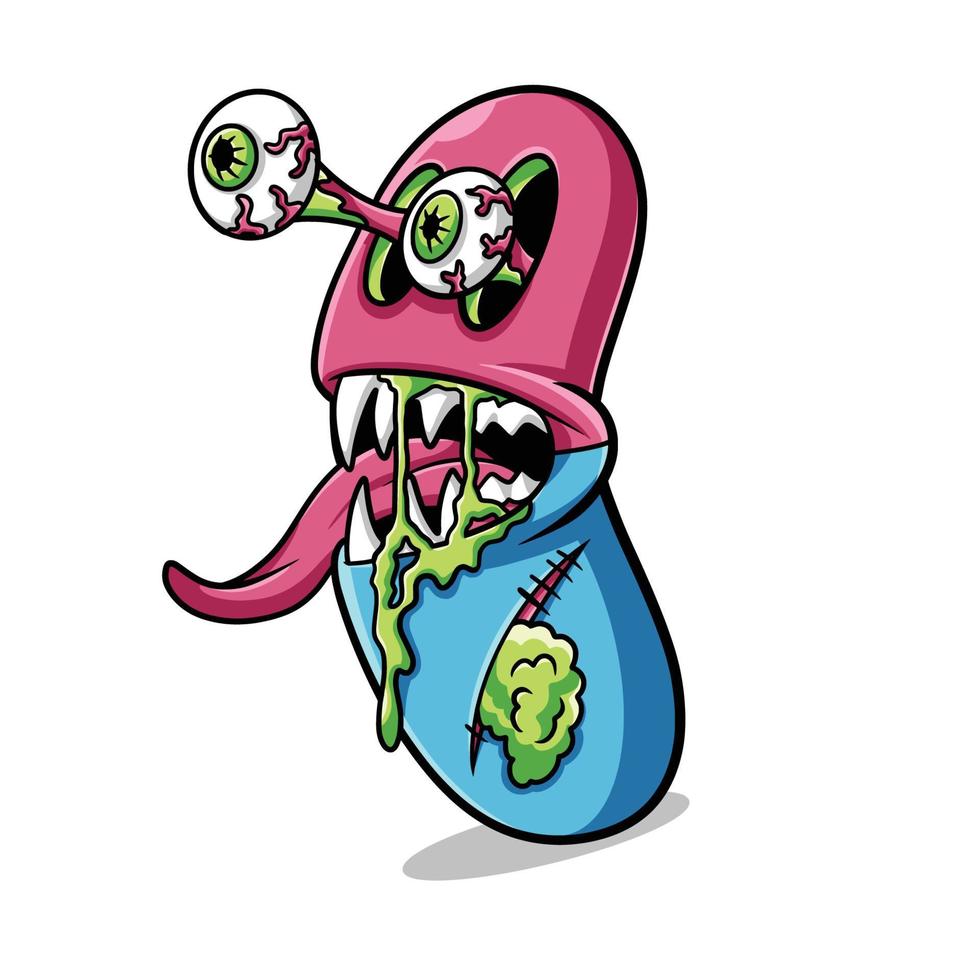 Pille Monster Streetwear Cartoon vektor
