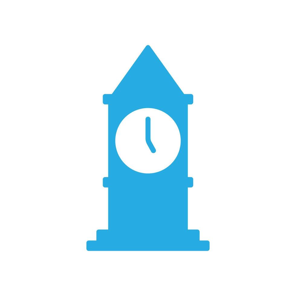eps10 blauer Vektor Uhrturm abstrakte solide Ikone isoliert auf weißem Hintergrund. big ben tower symbol in einem einfachen, flachen, trendigen, modernen stil für ihr website-design, logo und mobile anwendung