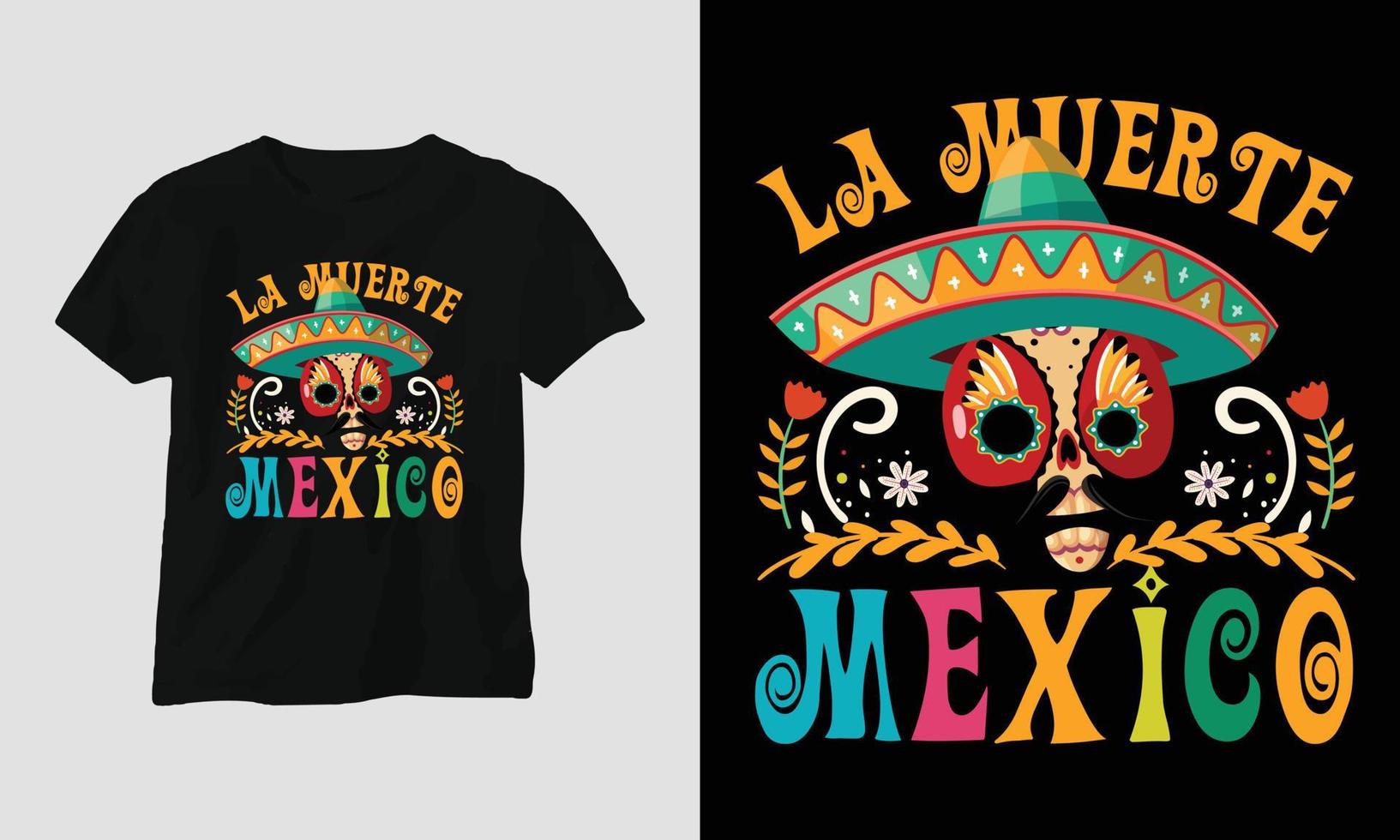 la muerte mexico - dia de los muertos särskild t-shirt design vektor