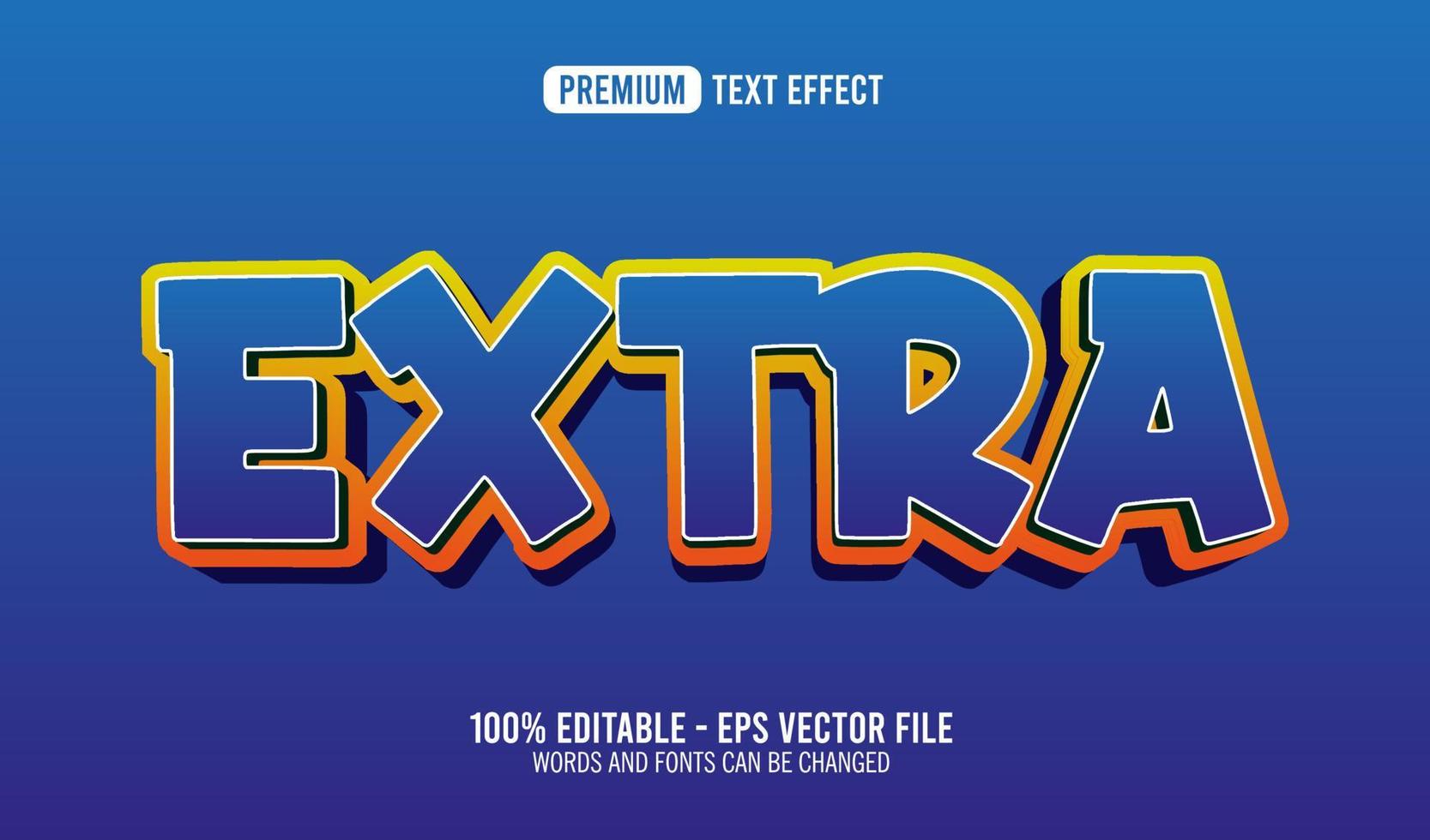 3d extra redigerbar text effekt vektor