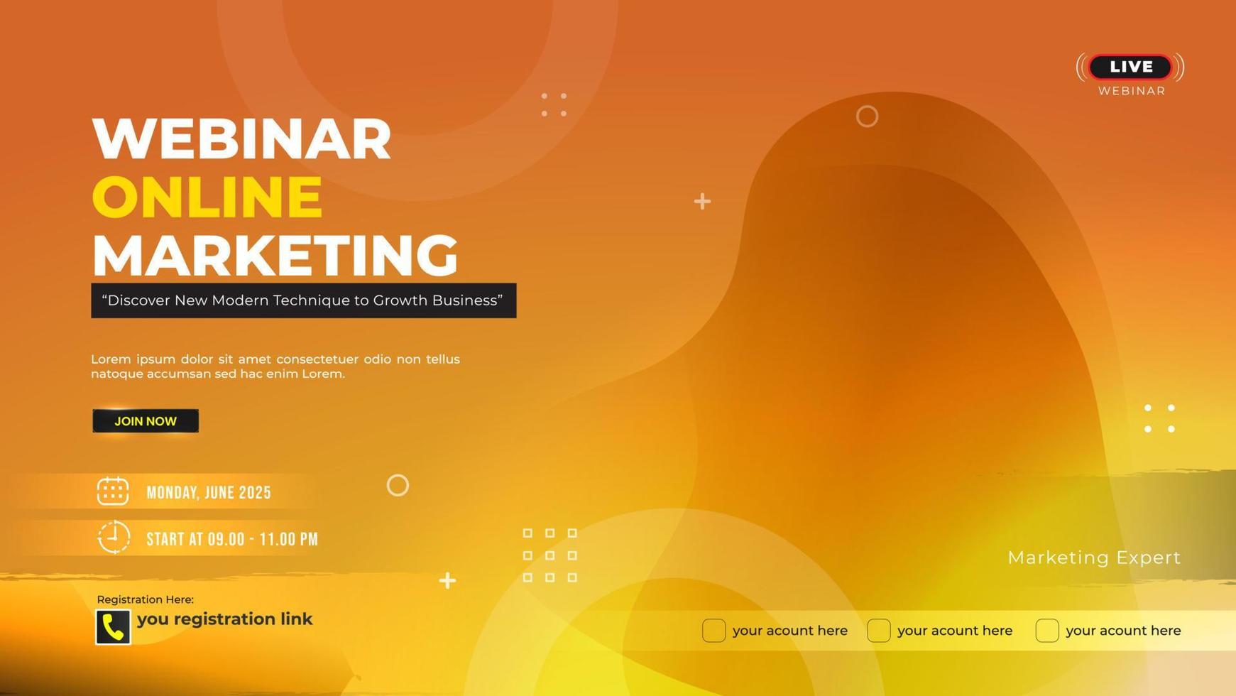 Webinar Online-Marketing-Banner-Vorlage vektor