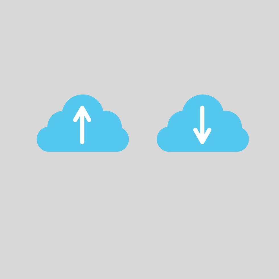 ladda upp och ladda ner logotyp ikon isolerat moln datoranvändning begrepp vektor