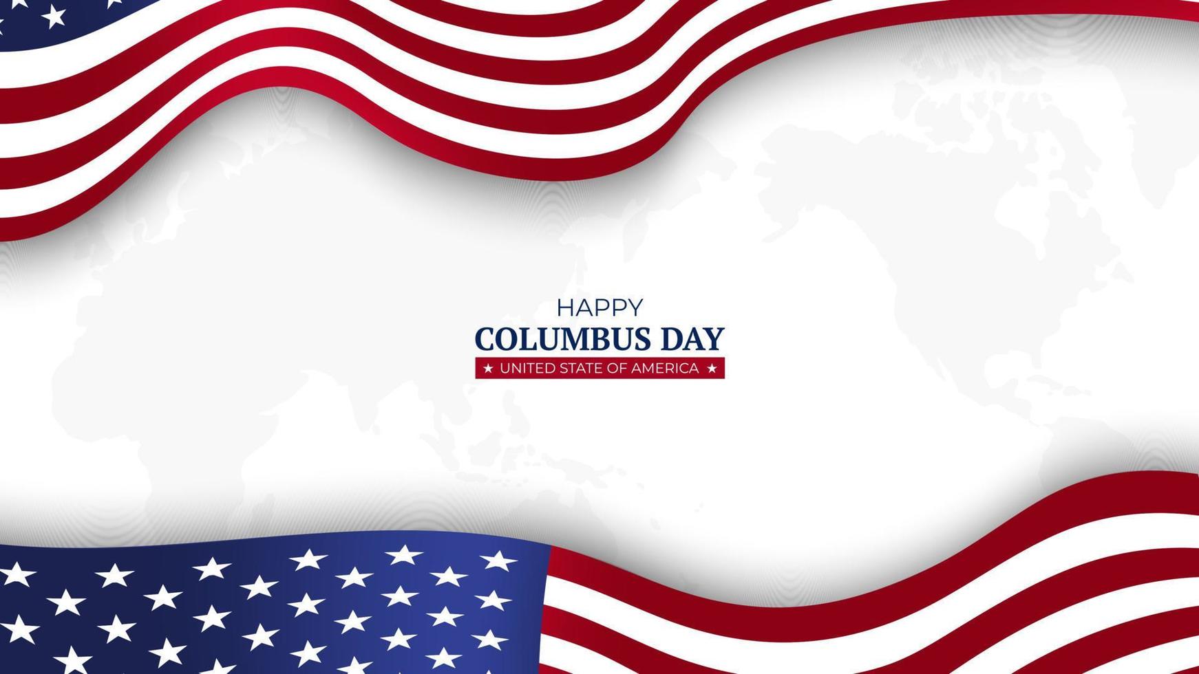 columbus day vereinigte staaten von amerika hintergrund mit flaggenillustration vektor