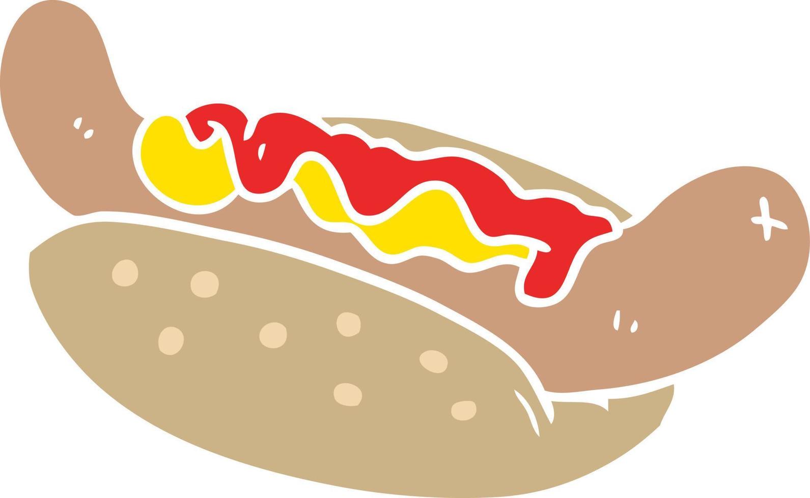 Cartoon-Hotdog im flachen Farbstil vektor