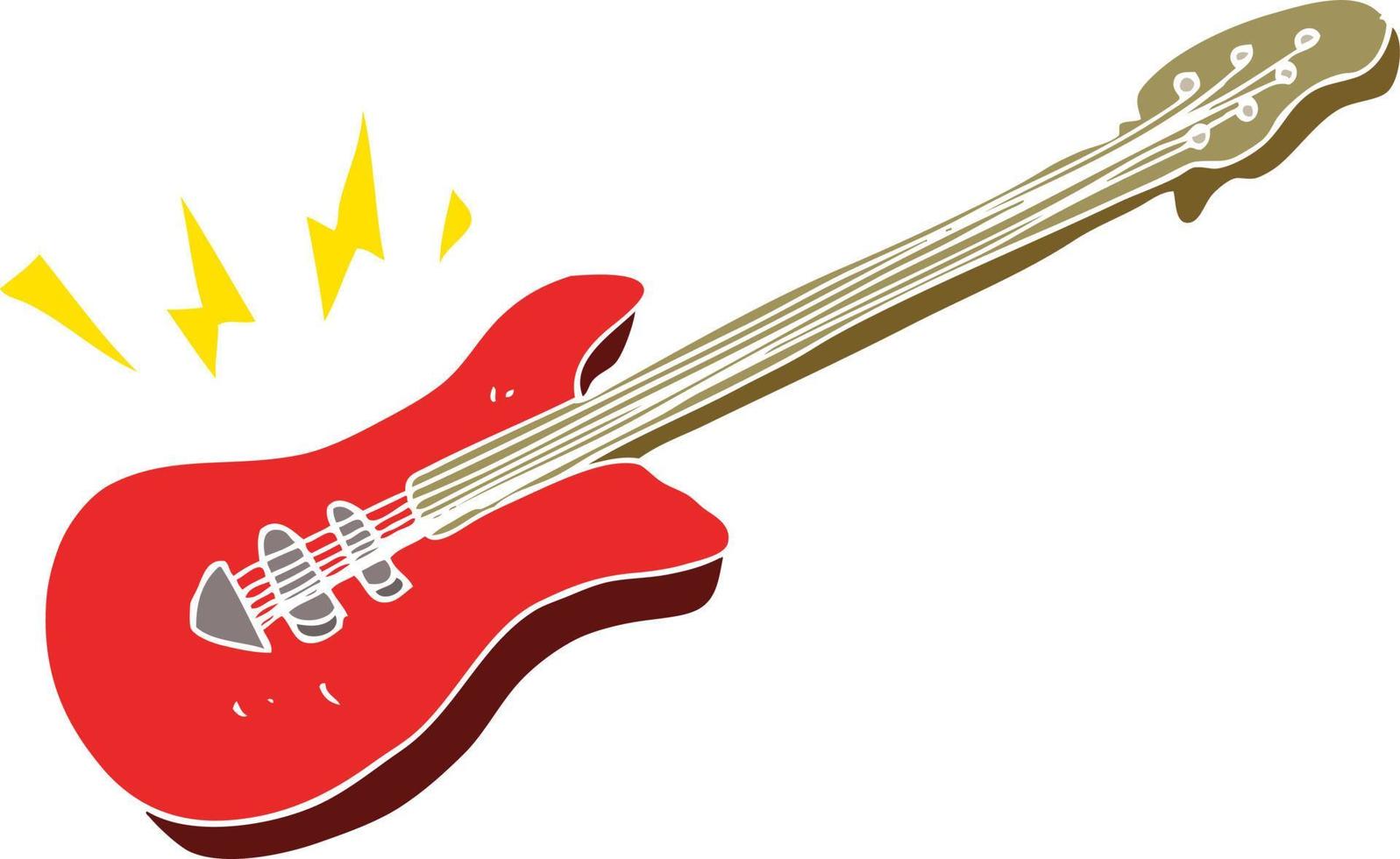 flache farbillustration der e-gitarre vektor