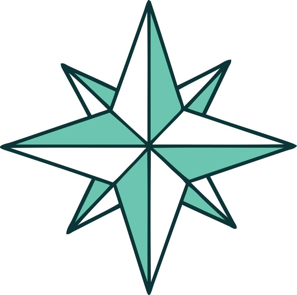 ikonisches Bild im Tattoo-Stil eines Sterns vektor