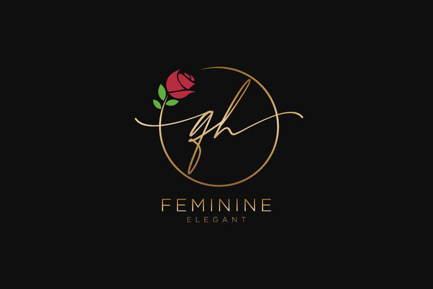 initiales qh feminines logo schönheitsmonogramm und elegantes logodesign, handschriftlogo der ersten unterschrift, hochzeit, mode, blumen und botanik mit kreativer vorlage. vektor