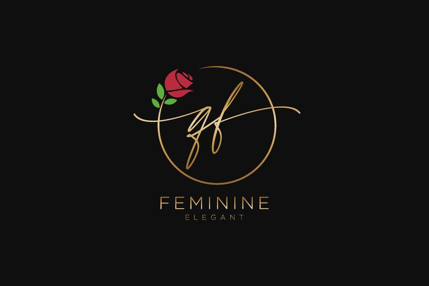 Initial qf feminines Logo Schönheitsmonogramm und elegantes Logo-Design, Handschrift-Logo der Erstunterschrift, Hochzeit, Mode, Blumen und Pflanzen mit kreativer Vorlage. vektor