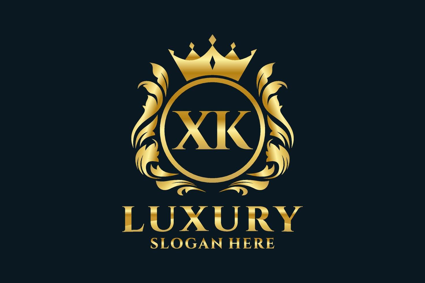 xk-Buchstabe Royal Luxury Logo-Vorlage in Vektorgrafiken für luxuriöse Branding-Projekte und andere Vektorillustrationen. vektor