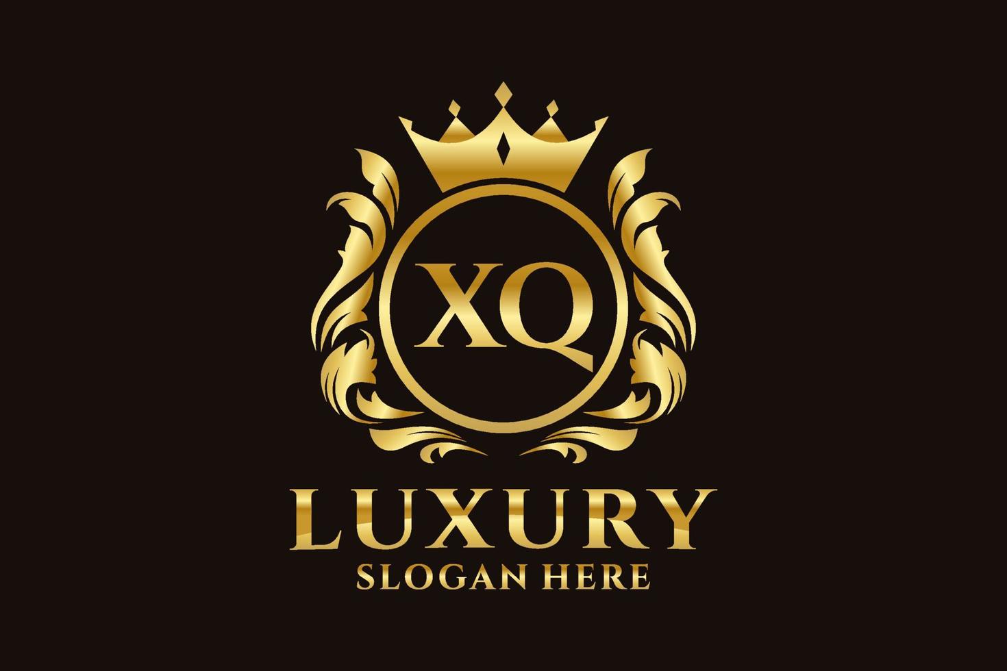 Royal Luxury Logo-Vorlage mit anfänglichem xq-Buchstaben in Vektorgrafiken für luxuriöse Branding-Projekte und andere Vektorillustrationen. vektor