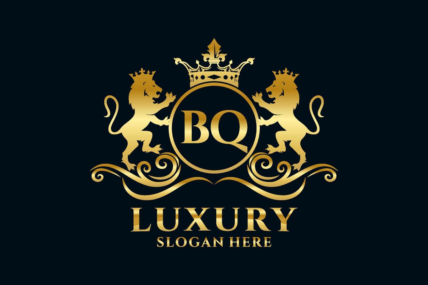 Anfangsbuchstabe bq lion royal Luxus-Logo-Vorlage in Vektorgrafiken für luxuriöse Branding-Projekte und andere Vektorillustrationen. vektor