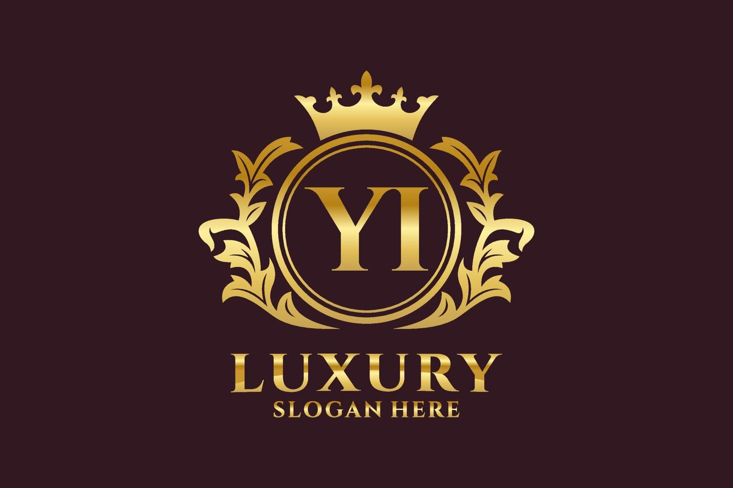 Anfangsbuchstabe Yi Royal Luxury Logo Vorlage in Vektorgrafiken für luxuriöse Branding-Projekte und andere Vektorillustrationen. vektor