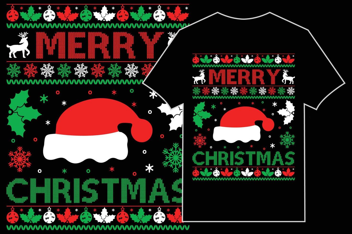 hässlicher weihnachtst-shirt-designvektor. Fröhliche Weihnachten. vektor