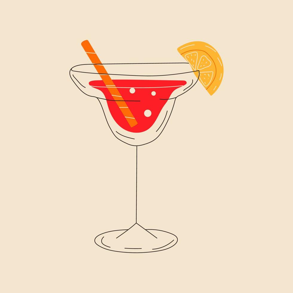 alkoholischer cocktail mit eiswürfeln aus zitrone, limette. alle Elemente sind isoliert vektor