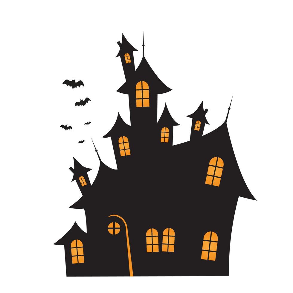 skrämmande gammal halloween besatt hus vektor illustration