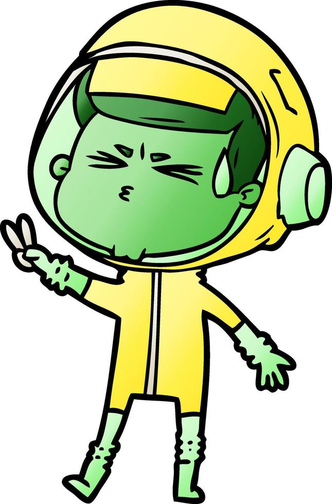 Cartoon gestresster Astronaut vektor