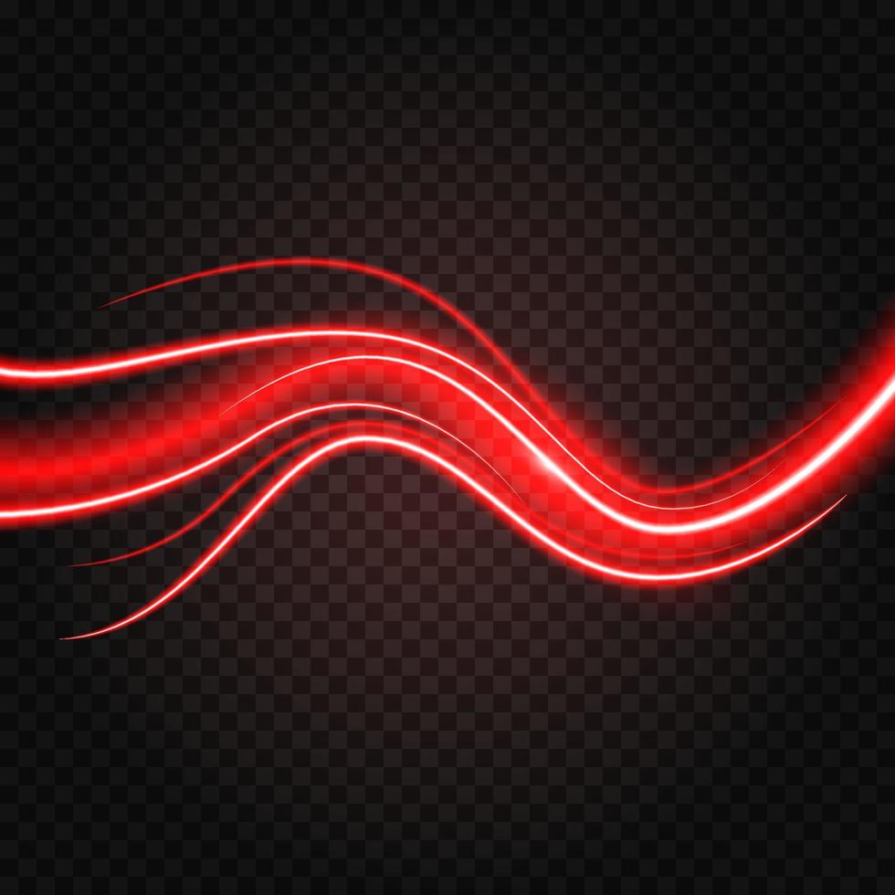 abstrakt Vinka röd laser stråle ljus effekt upplyst vektor