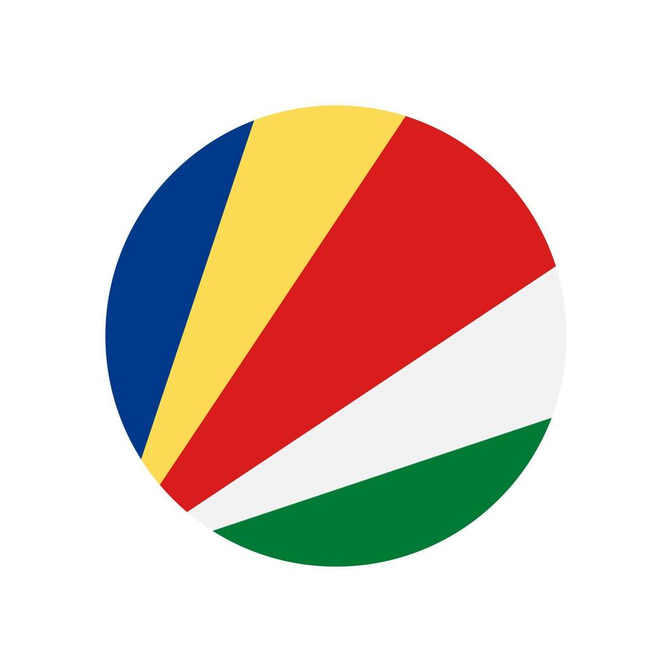 Seychellen-Vektorflaggenkreis lokalisiert auf weißem Hintergrund vektor