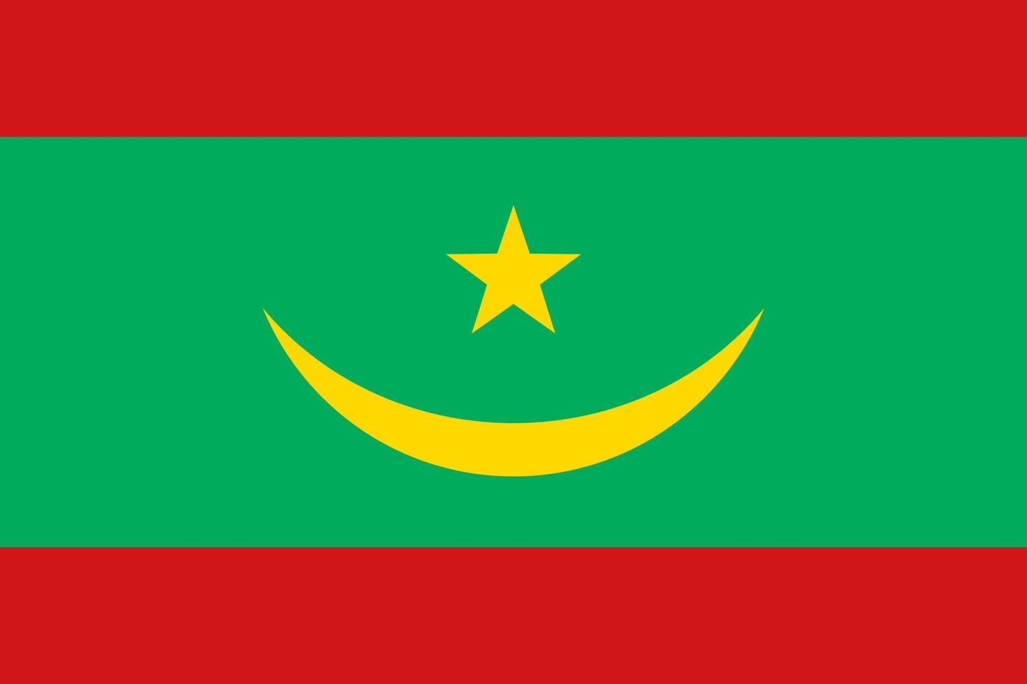 Mauretanien-Vektorflagge. nationales symbol des afrikanischen landes vektor