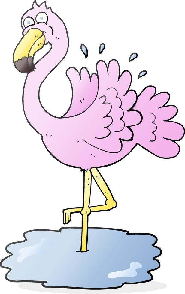 Freihand gezeichneter Cartoon-Flamingo vektor
