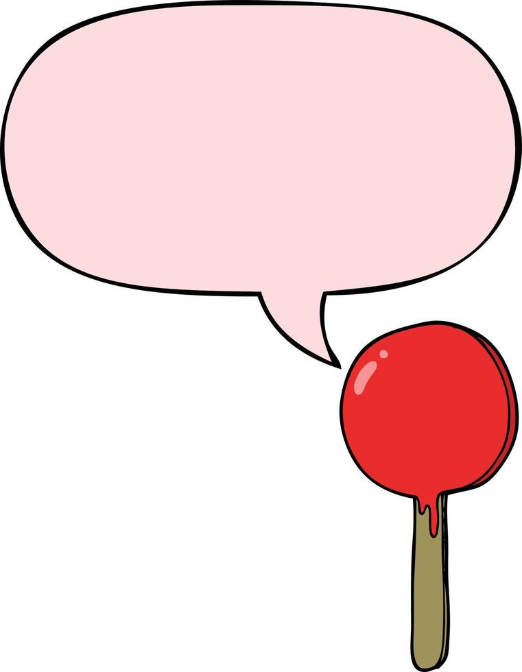 tecknad lollipop och pratbubbla vektor