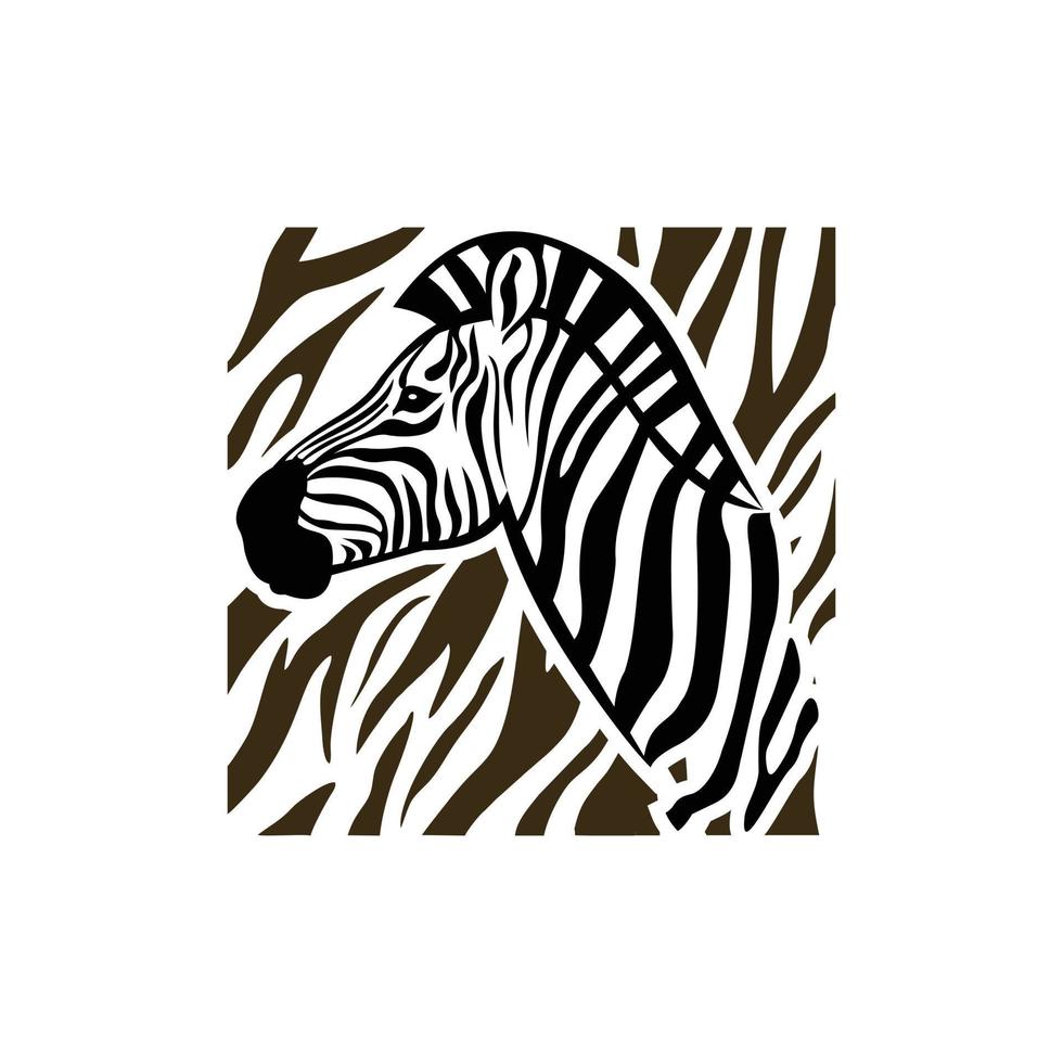 zebra djur- rand illustration kreativ logotyp vektor