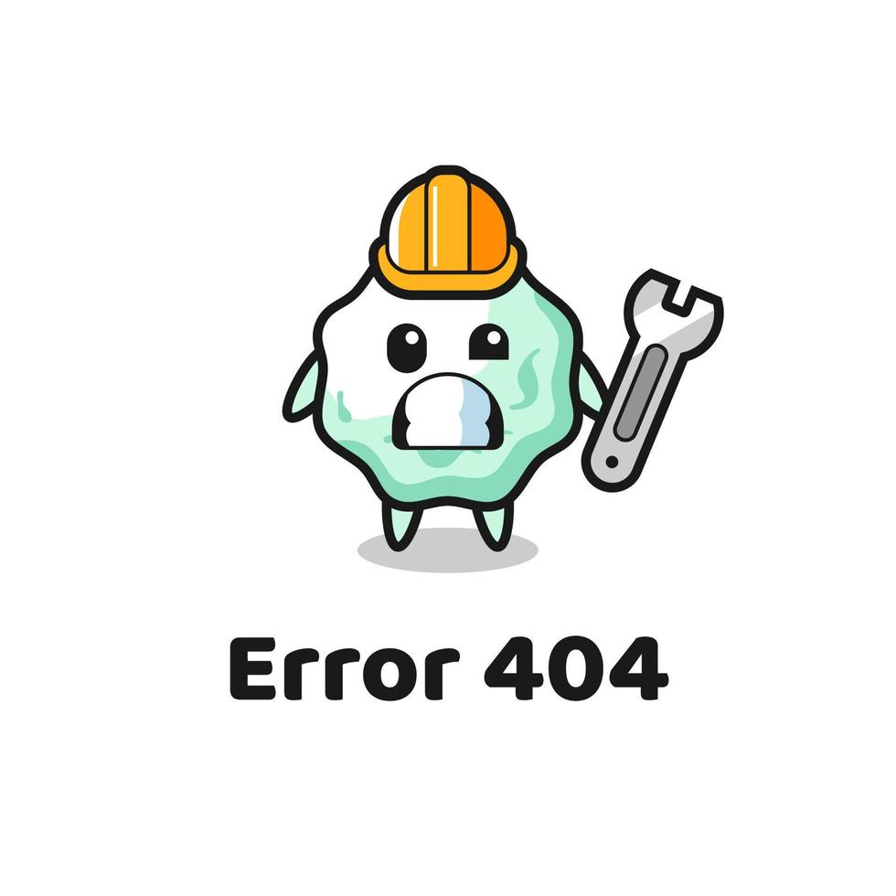 Fehler 404 mit dem süßen Kaugummi-Maskottchen vektor