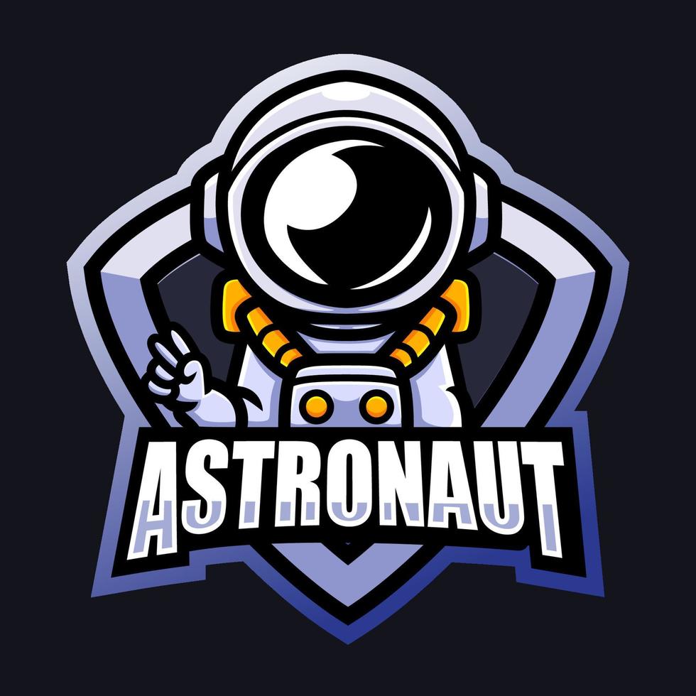 astronauten-maskottchen-esport-logo-design vektor