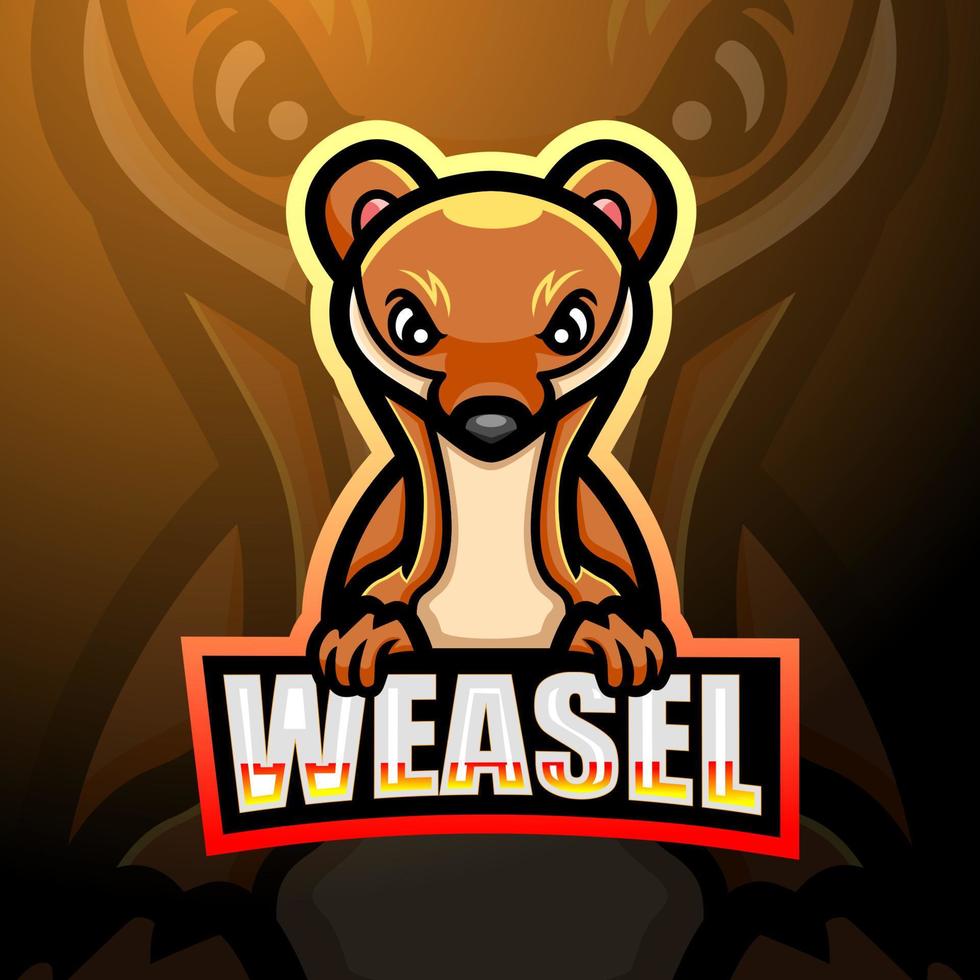 weasel esport logotyp maskot design vektor